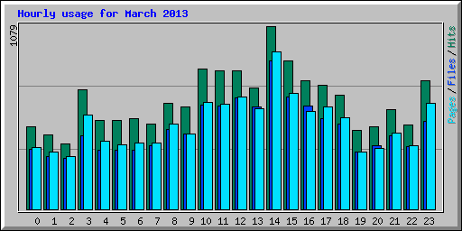 Hourly usage for March 2013