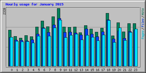 Hourly usage for January 2015