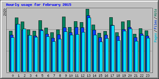 Hourly usage for February 2015