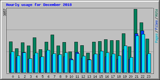 Hourly usage for December 2018