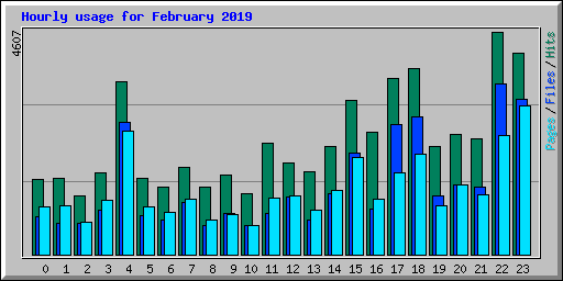 Hourly usage for February 2019