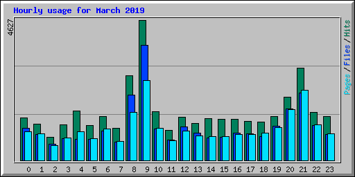 Hourly usage for March 2019