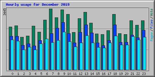 Hourly usage for December 2019