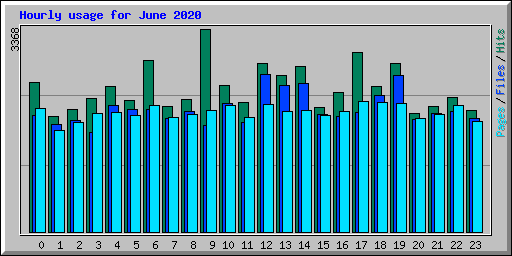 Hourly usage for June 2020